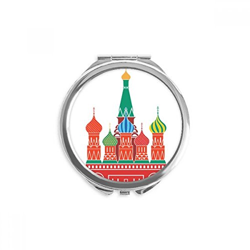 Miroir rond maquillage de poche église de Moscou, idée cadeau originale pour femme