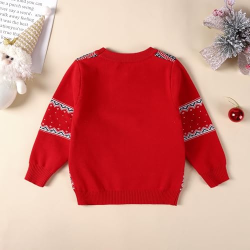 Kids Christmas Sweater for Boy Girls Reindeer Knit Sweaters Fall Winter Crewneck Pullover Xmas Clothes 4-10 Years3