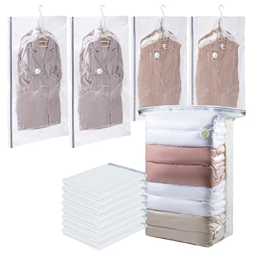 Tailink Hanging Vacuum Storage Bags Clothes Winter Coat Suit Dress, Cube Space Saver Vacuum Storage Bags, No Pump Needed, Upgrade Valve Wide-Side For Clothing Moving,Saving 80% Space #TOP9