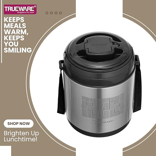 Image of Trueware Legend 4 Stainless Steel PU Insulated Hot and Cold Lunch Box with 4 SS Container 300 ML Each