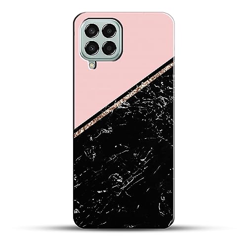 Image of COLORflow Back Cover Compatible with Samsung Galaxy M12 / A12 / F12 | Beautiful Black Pink Marble | Designer Printed Hard CASE Bumper Back Cover Compatible with Samsung M12 / A12 / F12