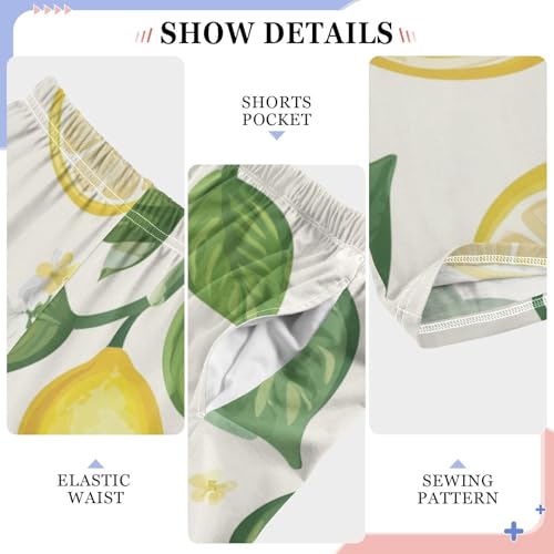 Lemon with Leaf Boys Long Pants Soft Trousers Elastic Waist Kids Lounge Bottoms with Pockets S-XL4