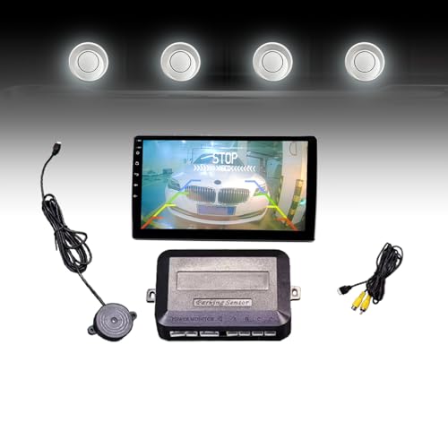 Image of LCD Parking Sensor Kit - Displays Data on Original Screen, Easy Rear Installation, Compatible with CVBS Cameras (Not for AHD), 18 Probe Colors to Match Any Vehicle(Silver)