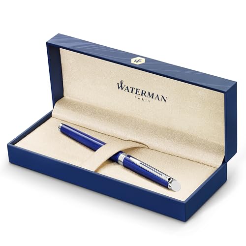 Waterman Hémisphère stylo plume | vernis bleu vif avec attributs chromés | plume moyenne | coffret cadeau