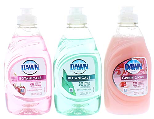 Dawn Botanicals Aloe Warer and cherry Blossom, Gentle Clean Pomegranate & Rose Water Scent Liquid Hand Soap 7Fl. Oz (21 Fl. Oz Total)