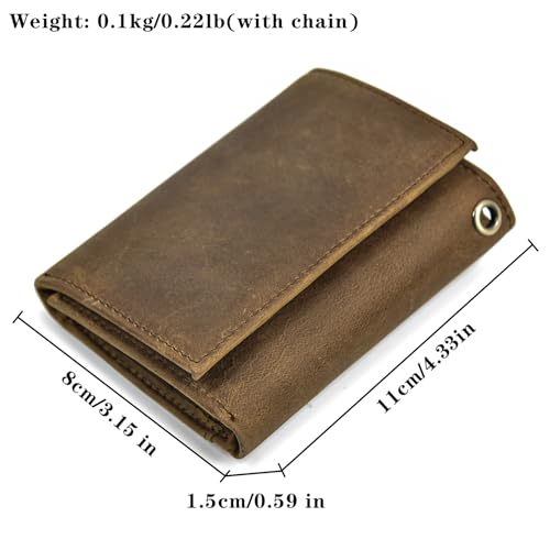 Genuine Leather Wallets for Men with Chain, Mens Wallet with Key Pouch, Bifold Wallet with 9 Card Holder2