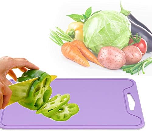 Ichiias Chopping Blocks, Cutting Boards Deep Juice Grooves Food Grade Silicone Flexible Cutting Board Mats for Home Kitchen, Meat, Veggies, Fruits, Dishwasher Safe, 11.8 x 8.7 in
