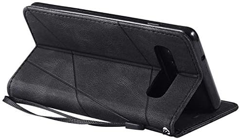Galaxy S10 Case, SONWO Premium Leather Flip Wallet Case Magnetic Closure Card Slots Kickstand Phone Case for Samsung Galaxy S10, Black