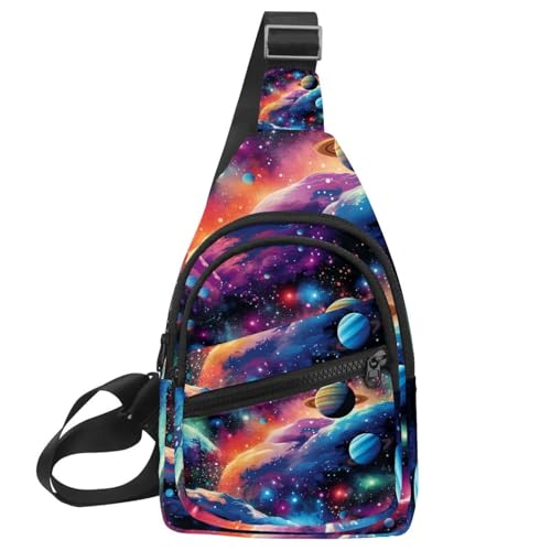 Mochila bandolera galáctica ajustable para correr y entrenar al aire libre
