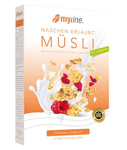 myline Himbeer-Joghurt Müsli - 500g Knuspermüsli mit knusprigen Joghurt-Flakes und fruchtigen Himbeeren, fettarm Cover