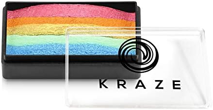 Kraze FX Dome Stroke - Anthem (25 gm), Professional 1-Stroke Split Cake, Hypoallergenic, Non-Toxic, Water Activated Face & Body Painting Makeup Supplies for Sensitive Skin, Kid Safe, Adults