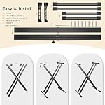Keyboard Stand Piano Bench Set,Double-X Keyboard Stand Adjustable Digital Piano Stand with Lockable Straps,(Piano Keyboard Stand x 1, Piano Bench x 1) , Black