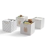 Delta Children, Gap babyGap 4-Pack Brannan Bear Fabric Storage Bins with Handles, Tan