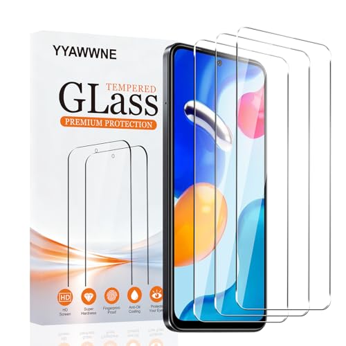 3 StückSchutzfolie für Xiaomi Redmi Note 11/11S 4G Displayschutzfolie Panzerglas Gehärtete Glas | 9H HD-Klarheit kristallklar Ohne Staub und Blasen Ultrabeständig Einfache Installation.