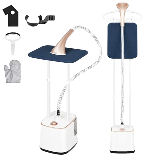 YOPOWER Standing Garment Steamer, Professional Steamer with Garment Hanger, 2.7L Water Tank Clothes Steamer | 2000W | Pink