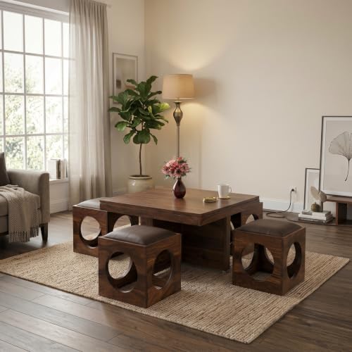 Image of Custom Decor Coffee Tables (Art Deco, 4 Stools)