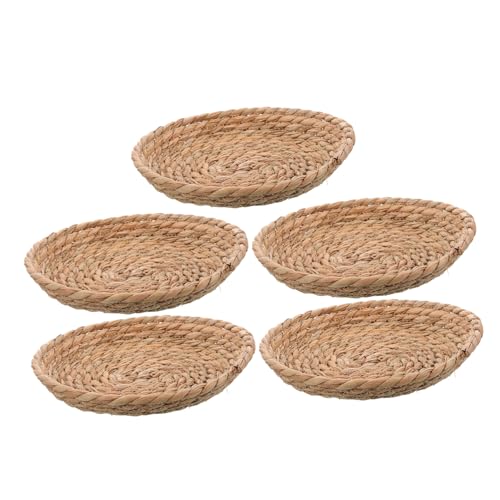 GANAZONO 5Pcs Woven Bird Nest Straw Nest for Animals Bunny Cage Accessories Multi Functional Nest for Pigeons Rabbits and Birds Easy to Clean and Maintain