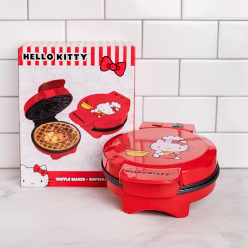 Image of Uncanny Brands Hello Kitty Red Waffle Maker - Make Hello Kitty Waffles - Kitchen Appliance
