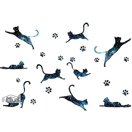 Amazon 貼ってはがせるステッカー 猫のシルエット ウォールステッカー オンライン通販