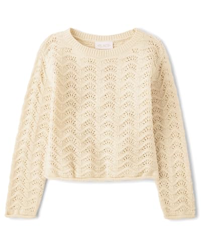 Girls' long sleeve crew neck pullover sweater