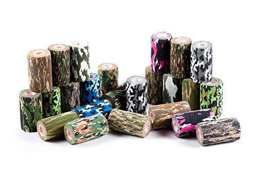 Image of Prairie Horse Supply Vet Wrap Tape Bulk (Assorted Camo Colors) (24 Pack) (4 Inches Wide) Vet Wrap Medical First Aid Tape Self Adhesive Adherent for Ankle Wrist Sprains and Swelling