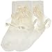 Trimfit Baby Girls Sheer Ribbon & Bow Turn Cuff Socks 2-Pack Ivory S (3 months - 1 year)