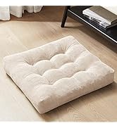 Degrees of Comfort Meditation Floor Pillow, Square Large Pillows Seating for Adults, Tufted Cordu...