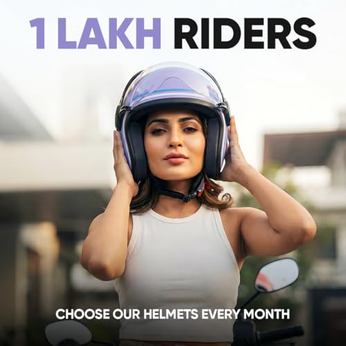 Image of TVS MissFit Women's Open Face Helmet | Lightweight Shell | Pastel Colors Designed Exclusively for Women | Extreme Comfort Fit for Girls | Clear Visor | DOT & ISI Certified