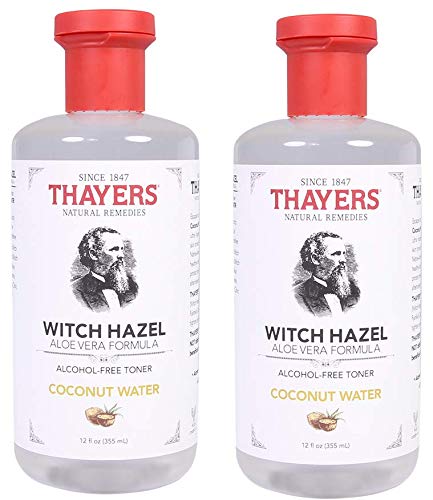 Thayers Alcohol-Free Coconut Water Witch Hazel Toner with Aloe and Grapefruit (Pack of 2), 12 Oz Each