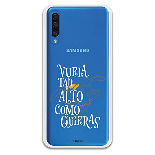 Carcasa Oficial Disney Dumbo Vuela Tan Alto Clear para Samsung Galaxy A50