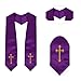 Erligo Adults' Traditional Church Choir Stoles with Embroidery Cross 60
