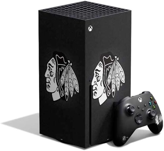 Skinit Decal Gaming Skin Compatible with Xbox Series X Bundle - Officially Licensed NHL Blackhawks Red Stripes Design