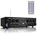 Upgraded 2018 Wireless Bluetooth Karaoke - 6 Channel 750 Watt Home Audio Sound Power Stereo Receiver Amplifier w/ USB, Headphone, 2 Microphone Input w/ Echo, Talkover for PA - Pyle PTA62BT