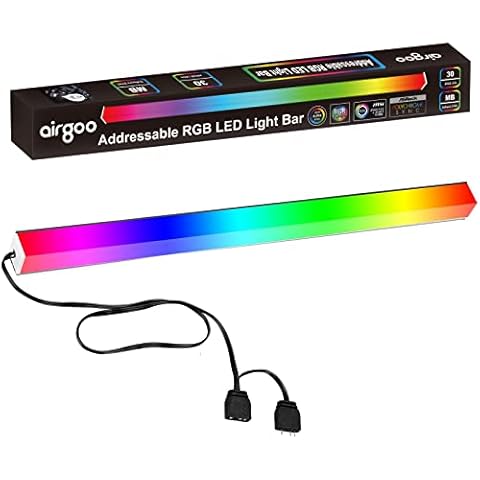 Addressable RGB LED Strip for Gaming Case, 0.98ft 30LEDs Diffused Rainbow Magnetic ARGB Strip PC Case Lighting, for 5V 3-pin ASUS Aura SYNC, MSI Mystic Light Sync Motherboard Cover