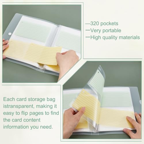 AHANDMAKER 2 porta-cartões de índice de 3 x 12 cm, com 100 cartões de índice de 7 x 12 cm, porta-car