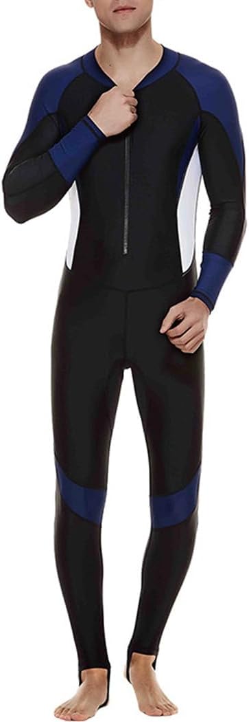 Wetsuit Men Plus Size Long Sleeve Front Zip Quick-Dry Rash Guard Athletic Swimsuit for Swimming Diving Surf Kayaking