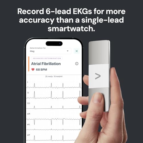 KardiaMobile 6L Max with 12-Month Subscription | 6-Lead Personal EKG Monitor | Heart Health Membership | Detects AFib & Irregular Arrhythmias | Easy Results in 30 Seconds | Works with Smartphones