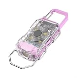 Accarugty Mini torcia portachiavi, compatta EDC, torcia in lega di alluminio, lampada tascabile resistente all'acqua, torcia luminosa da 200 lumen, luce portatile con clip per borsa (viola)
