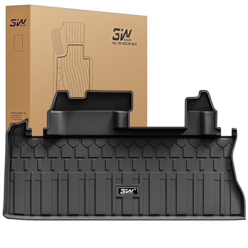 3W Cargo Mat Custom Fit for Toyota Sienna 2025-2021, TPE Trunk Mat for Sienna Car Accessories, Heavy Duty Cargo Liner (Only Fit Spare Tire) 1. Toyota Sienna|21-25|Trunk Mat|Fit Spare Tire