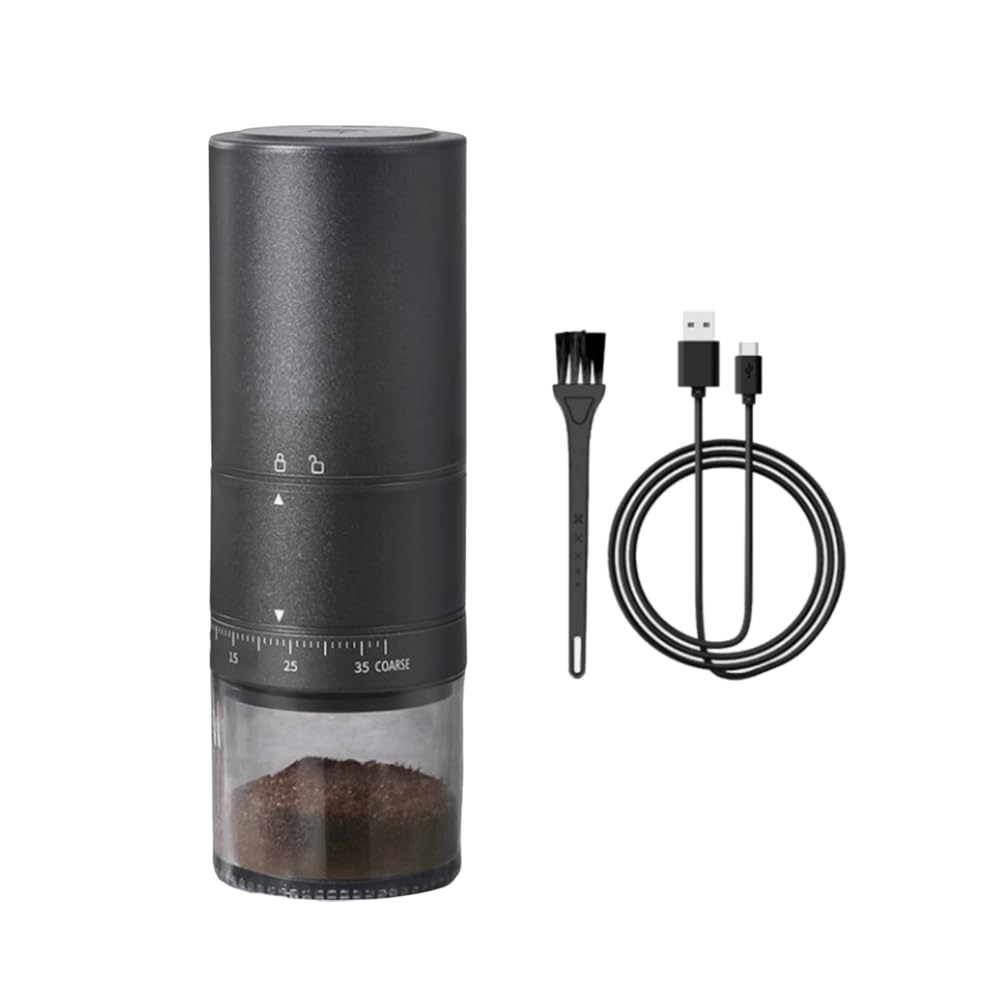 Broyeur à café électrique portable noir avec 38 réglages de mouture de précision