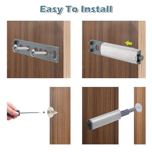 2 Stück Drucktüröffner Push to Open Türöffner, Schranktür Dämpfer, Schrank Türöffner Tip On, Türen Möbel Schubladen Schranktür Drucktüröffner, Druckschnapper Öffner Druck, für Bücherregale, Türen