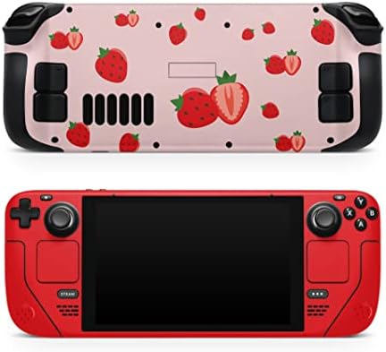 TACKY DESIGN Strawberries Skin Compatible with Steam Deck, Pink, Premium 3M Vinyl Decal, Full Wrap Cover image 4