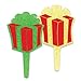 Dress My Cupcake DMC41X-356 12-Pack Presents Glitter Pick Decorative Cake Topper, Christmas, Assorted