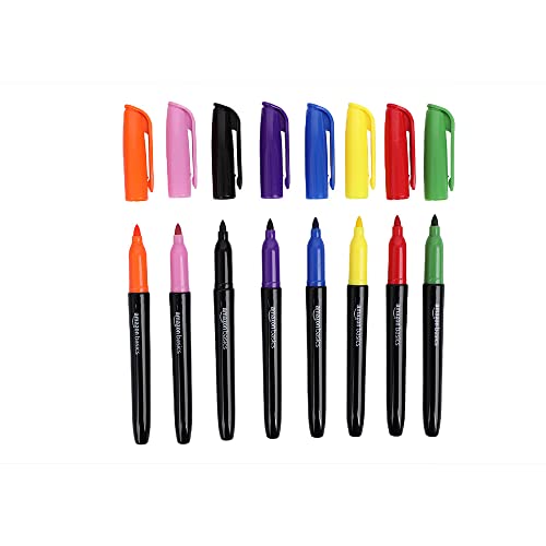 Amazon Basics Fabric Markers, Assorted Colors, 8-Pack #TOP1