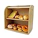 DECOMIL Bamboo Bread Box for Kitchen Countertop, Large Bread Box,Storage Box for Bakery Products, 2 Layer Box