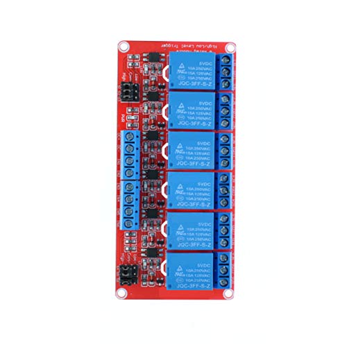 Oiyagai 6-kanałowy moduł przekaźnikowy z izolatorem optycznym, wysokim/niskim poziomem wyzwalacza do Raspberry Pi DSP AVR PIC ARM (12 V)