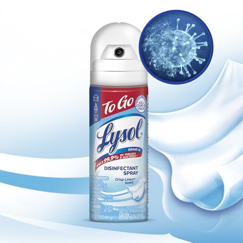 Lysol To Go Disinfectant Spray, Crisp Linen, Travel Size - 1.5 oz (Pack of 4) - Thumbnail 5