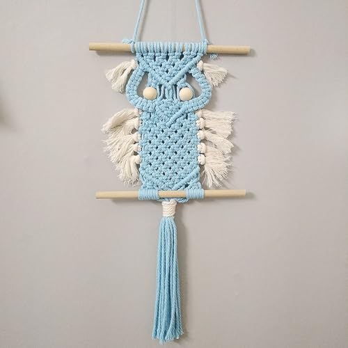 Tisserie hibou KnSam bleu pour créer une ambiance scandinave enfant