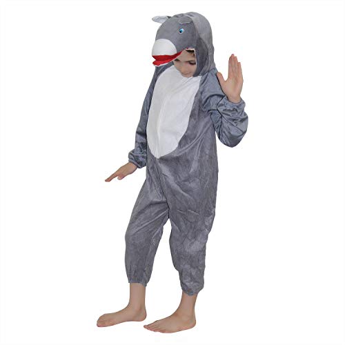 Kaku Fancy Dresses Fleece Donkey Farm Animal Costume For Kids - Grey, 3-4 Years | Animal Fancy Dress For Boys & Girls