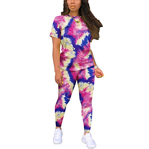 Nimsruc Biker Short Sets Women 2 Piece Outfits Summer Short Sleeve Jogger Tracksuit